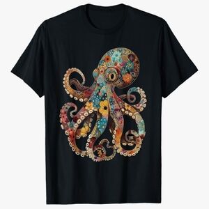 Octopus Graphic Black T-Shirt